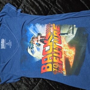 Back to the Future Universal Studios Womens Med Blue Shirt